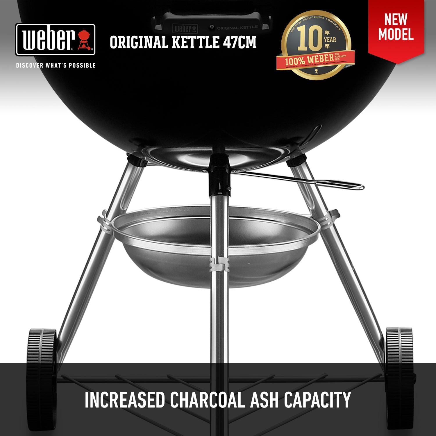 Weber Original Kettle w Thermometer 47cm (18.5") Black WEBER